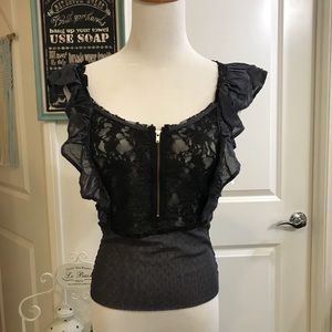 Free people lace vintage boho gypsy top blouse